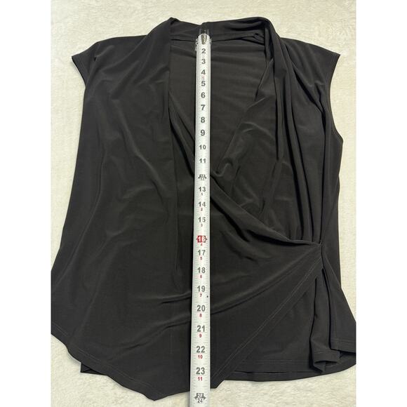 Clara Sunwoo Draped Twist Front Top Black Jersey Knit XL Made In USA - Picture 5 of 6